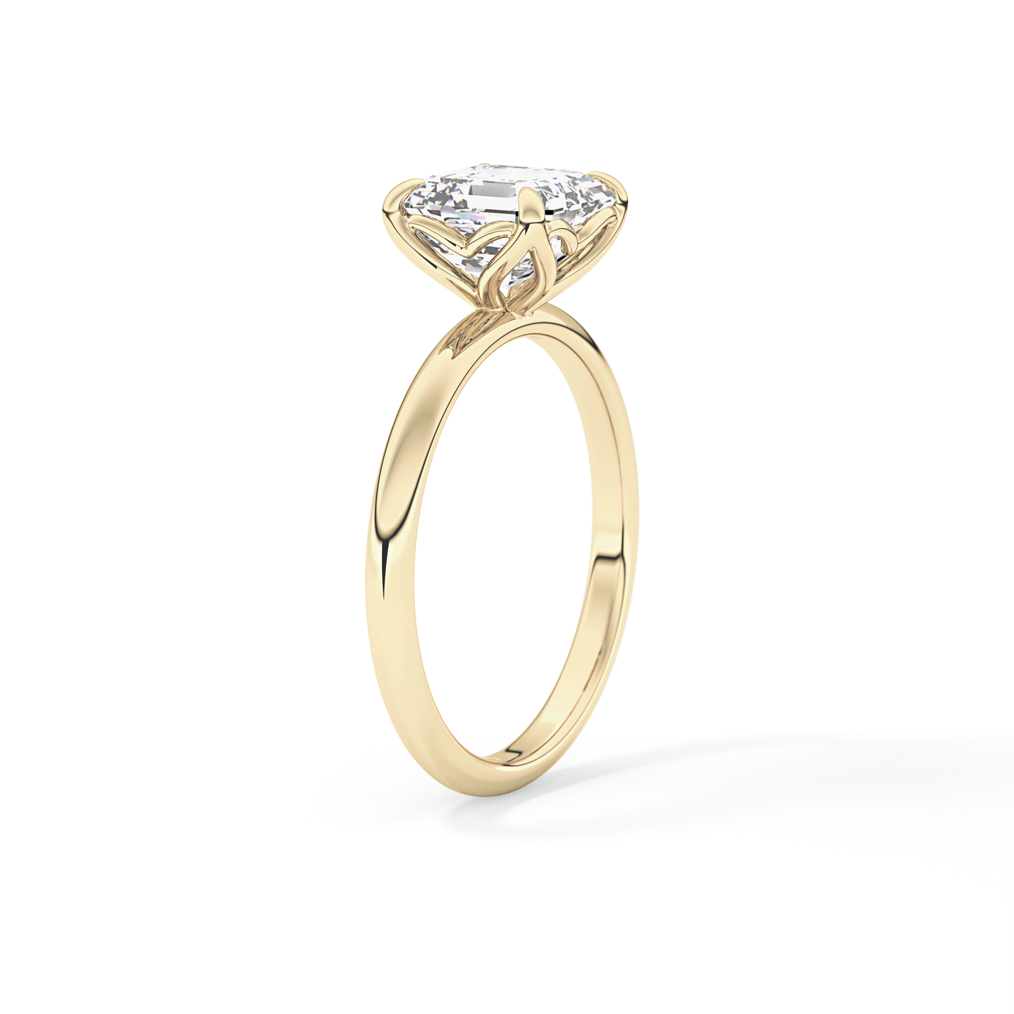 Asscher Solitaire Lab Grown Diamond Engagement Ring
