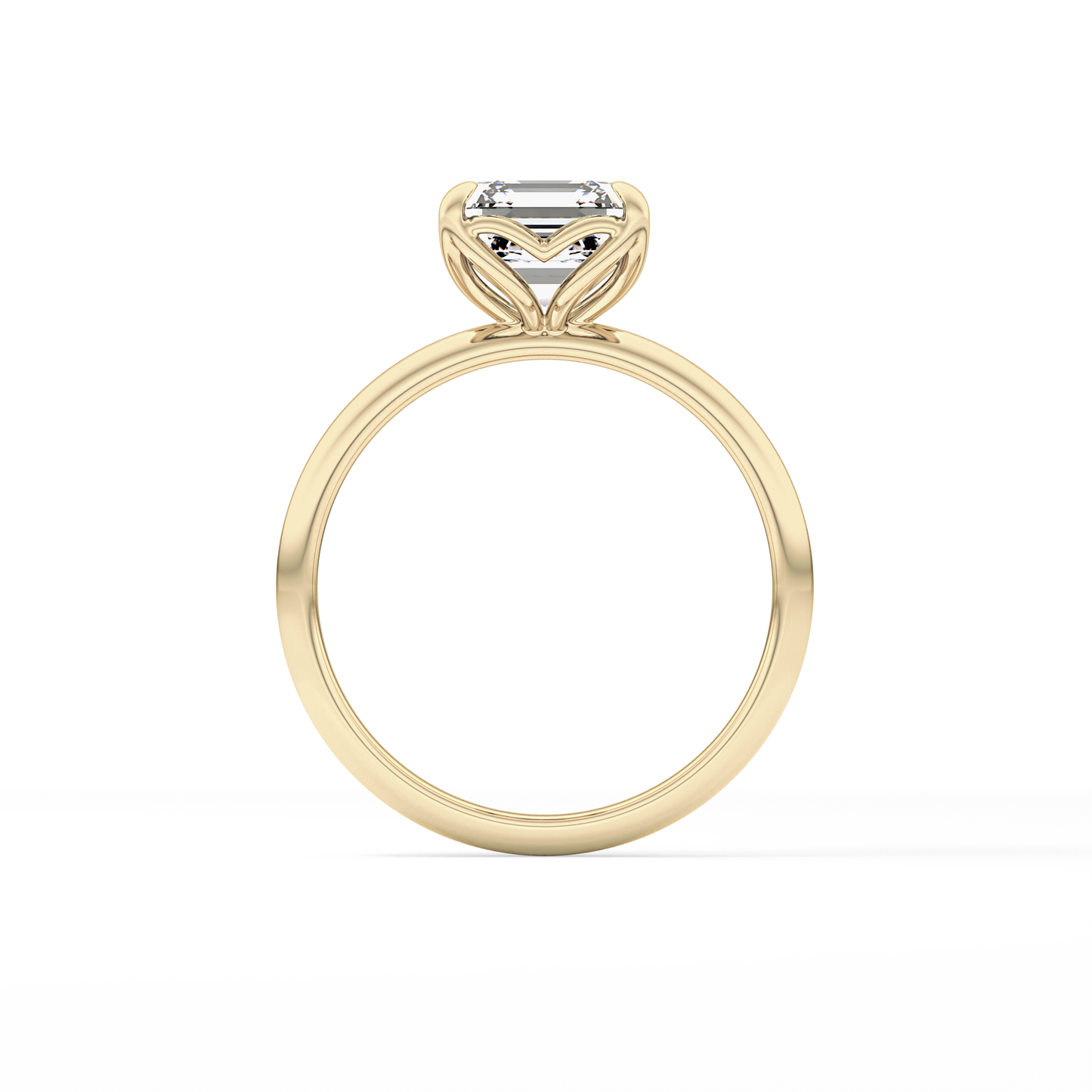 Asscher Solitaire Lab Grown Diamond Engagement Ring