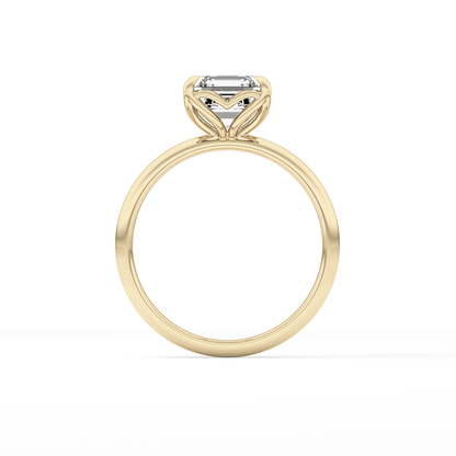 Asscher Solitaire Lab Grown Diamond Engagement Ring