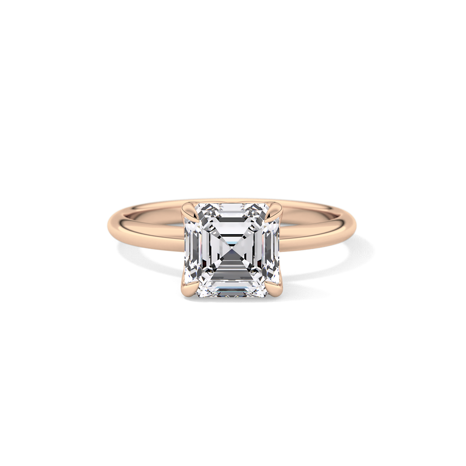 Asscher Solitaire Lab Grown Diamond Engagement Ring