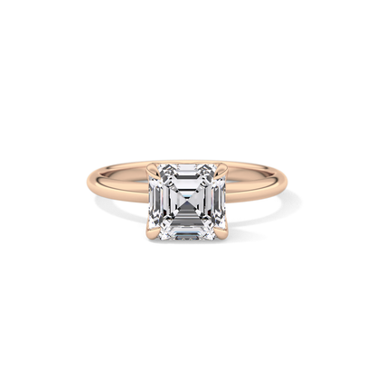 Asscher Solitaire Lab Grown Diamond Engagement Ring