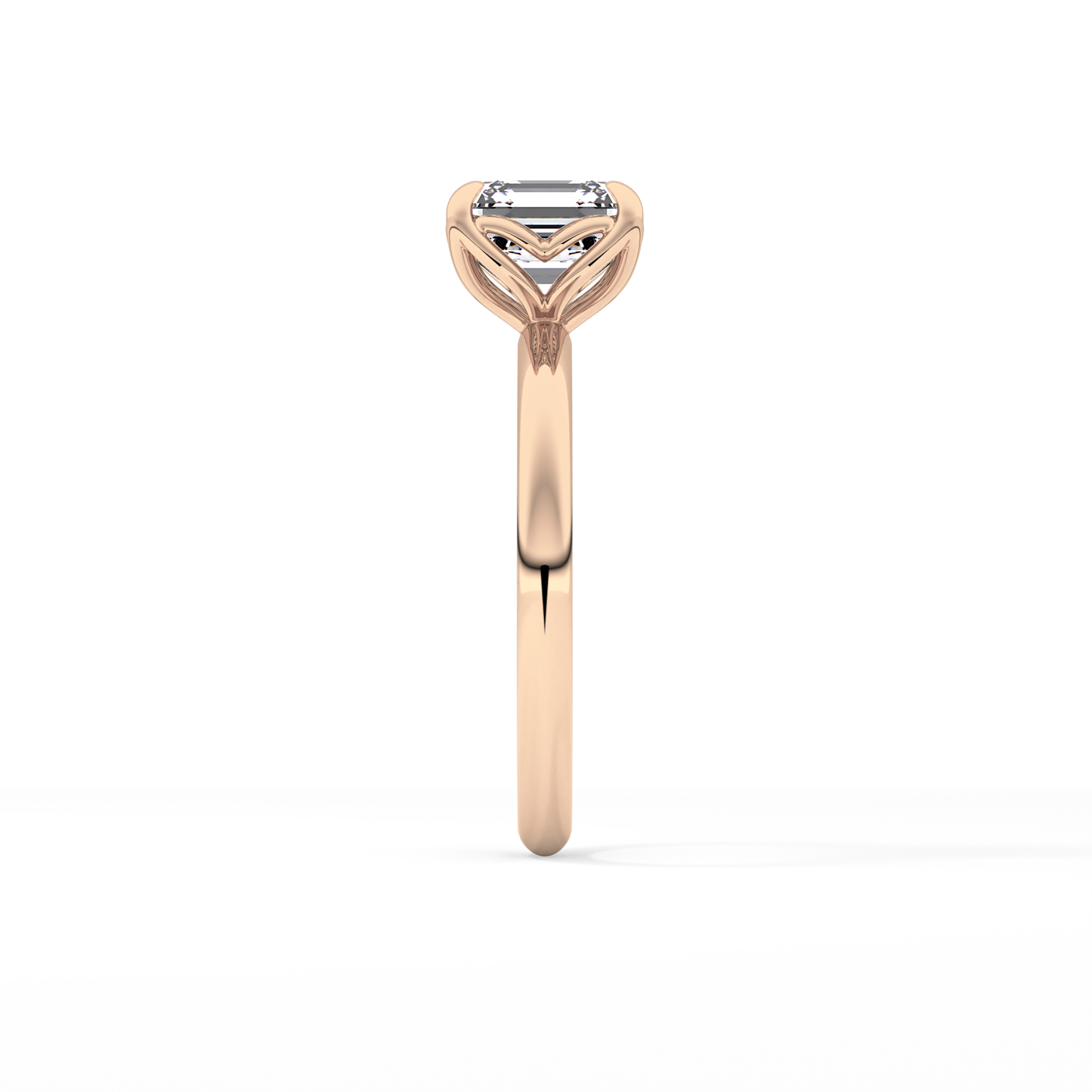 Asscher Solitaire Lab Grown Diamond Engagement Ring