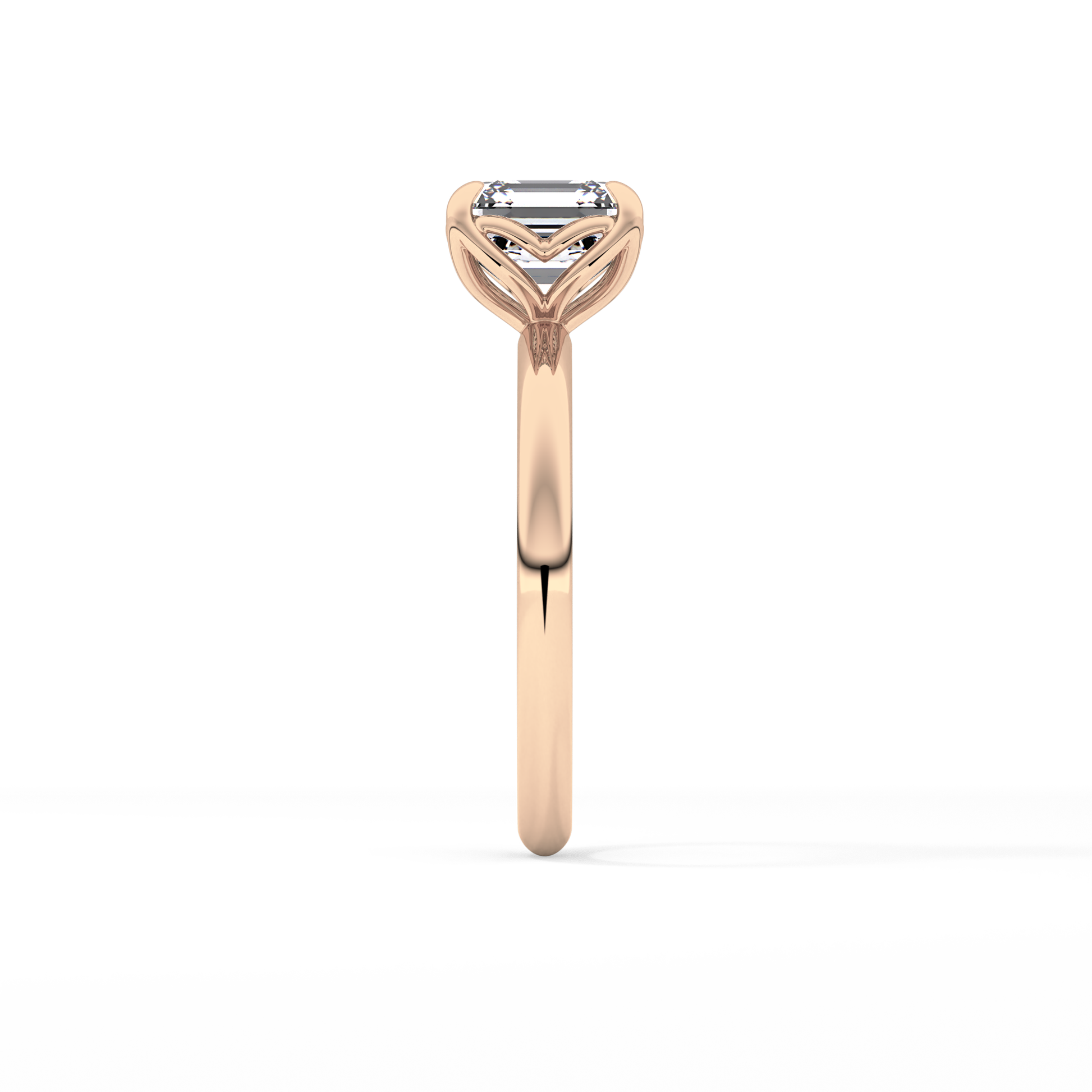 Asscher Solitaire Lab Grown Diamond Engagement Ring