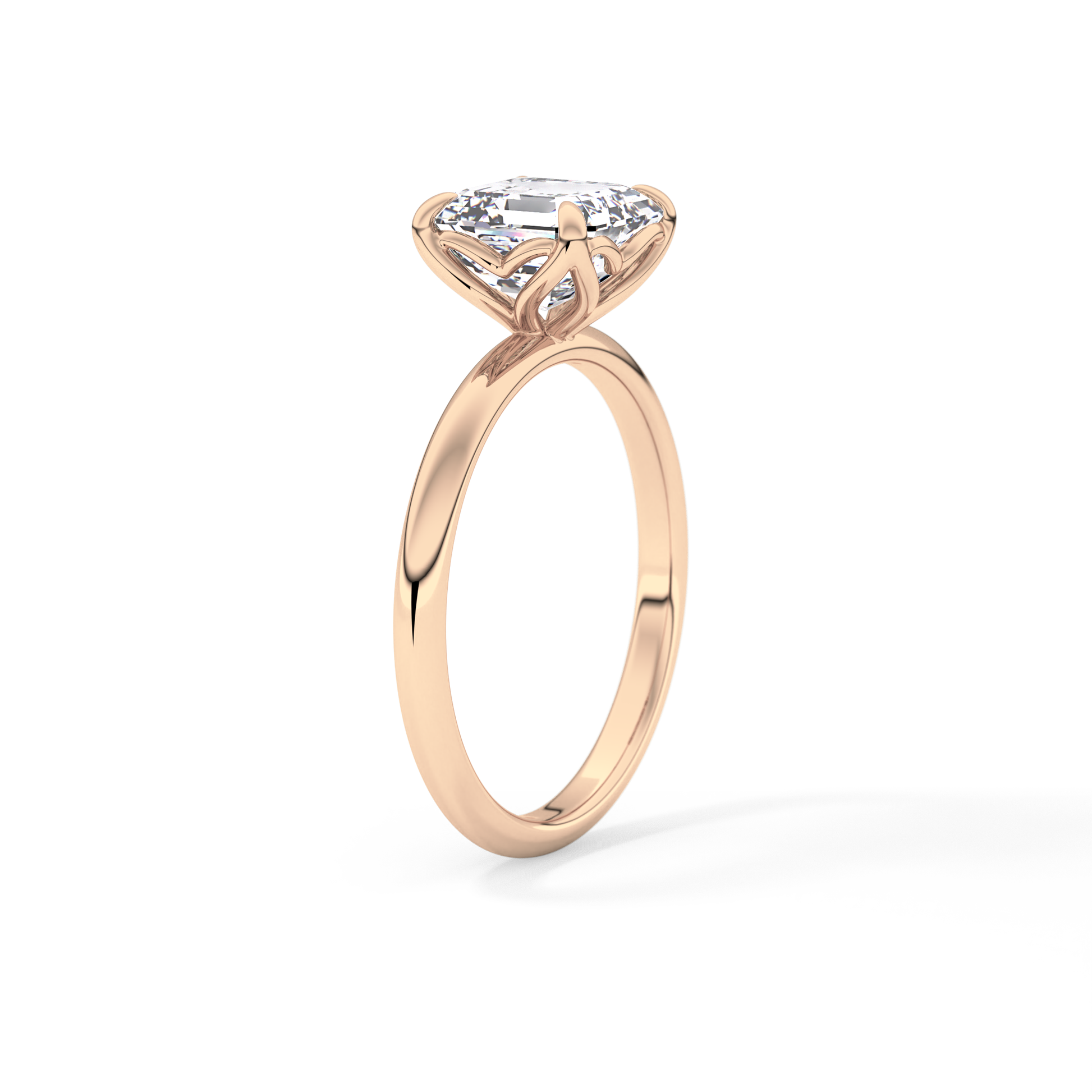 Asscher Solitaire Lab Grown Diamond Engagement Ring