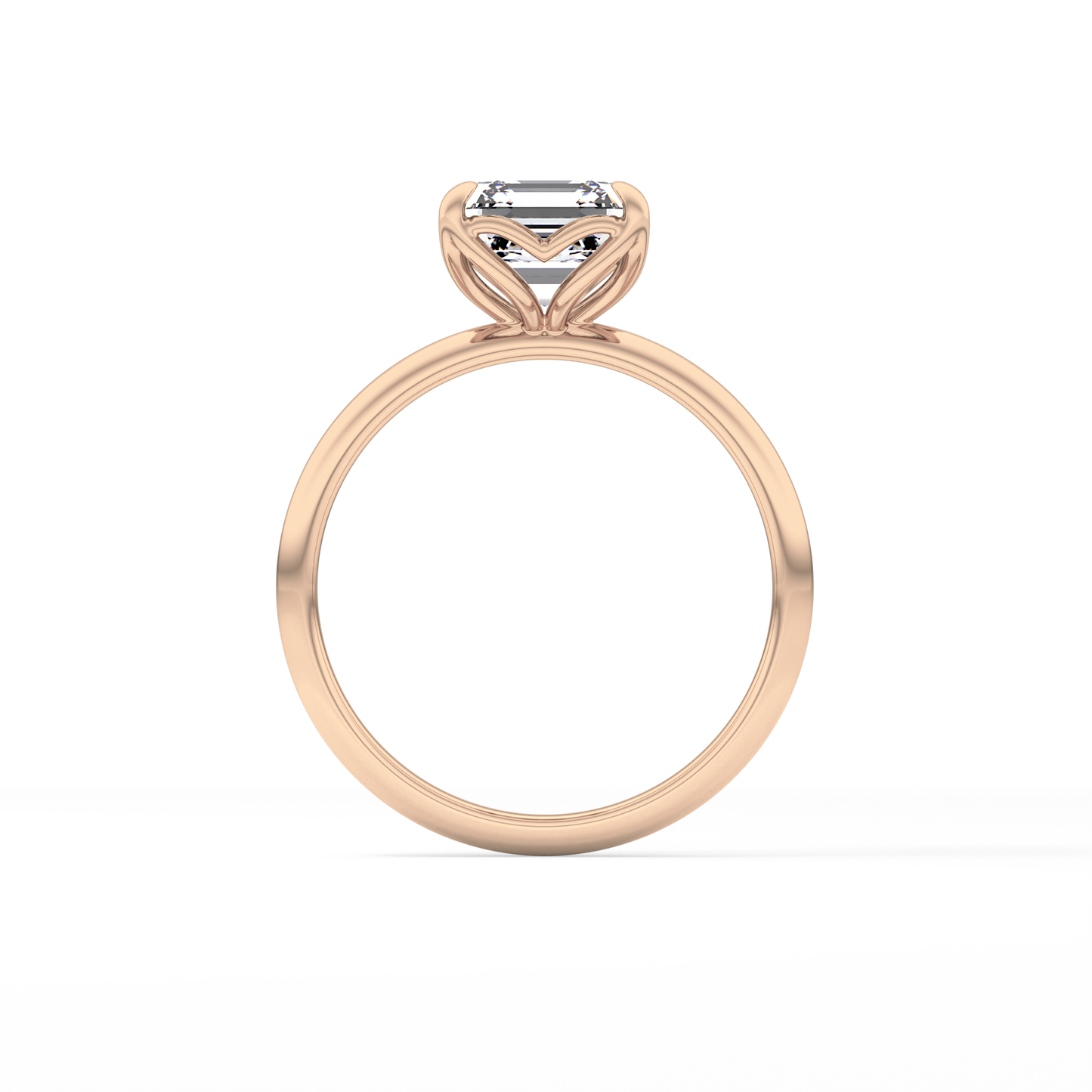 Asscher Solitaire Lab Grown Diamond Engagement Ring