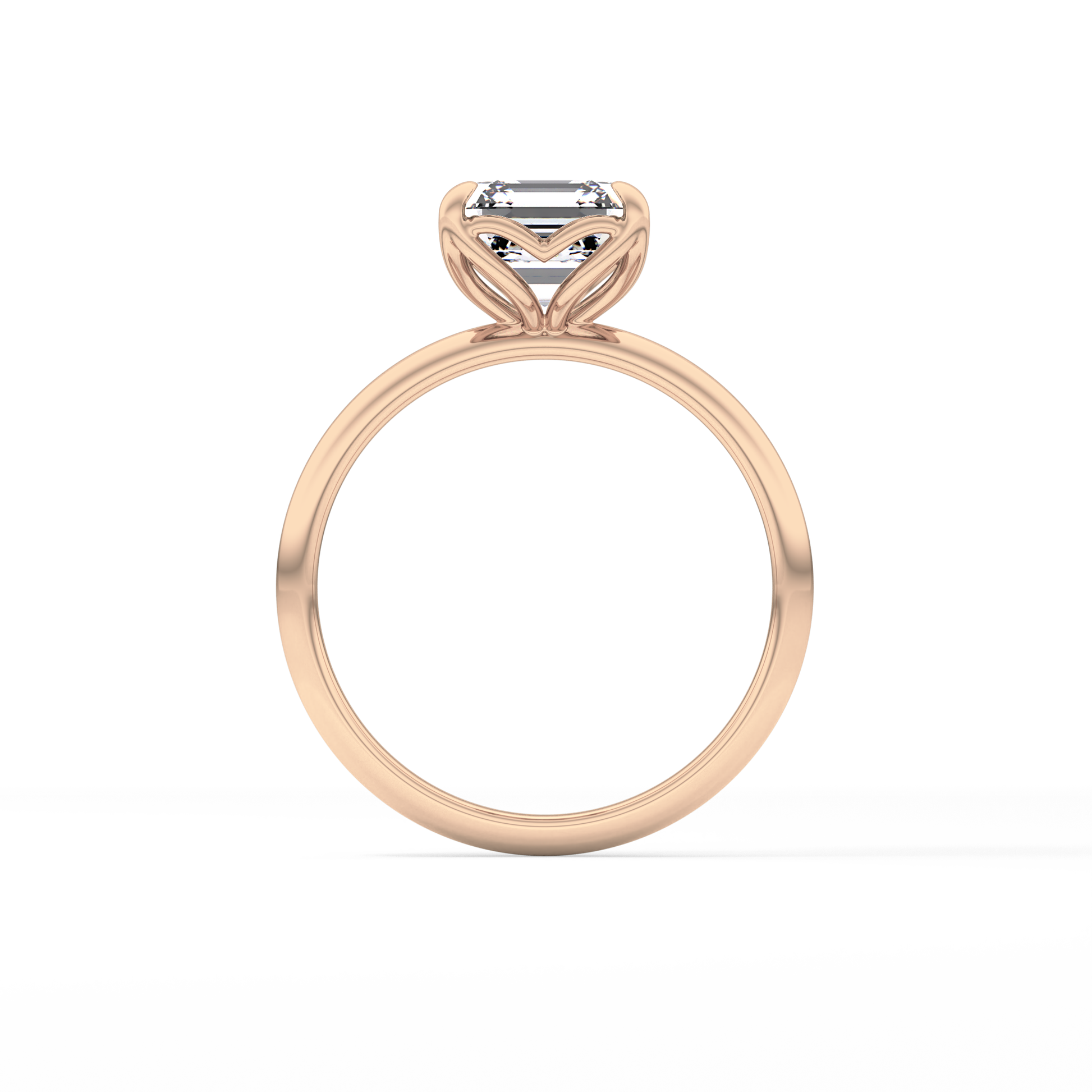Asscher Solitaire Lab Grown Diamond Engagement Ring