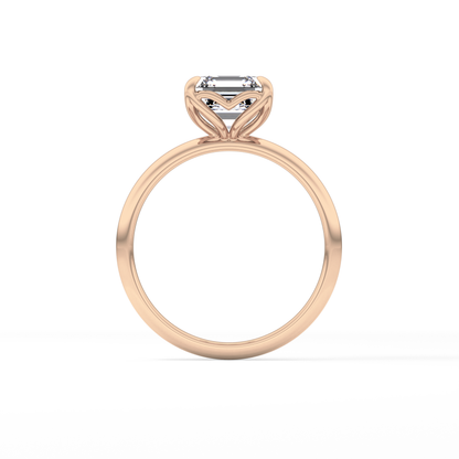 Asscher Solitaire Lab Grown Diamond Engagement Ring