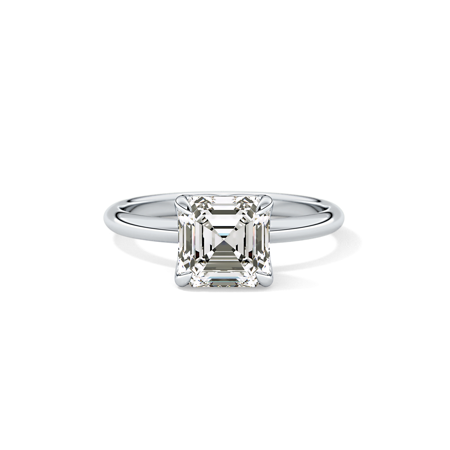 Asscher Solitaire Lab Grown Diamond Engagement Ring