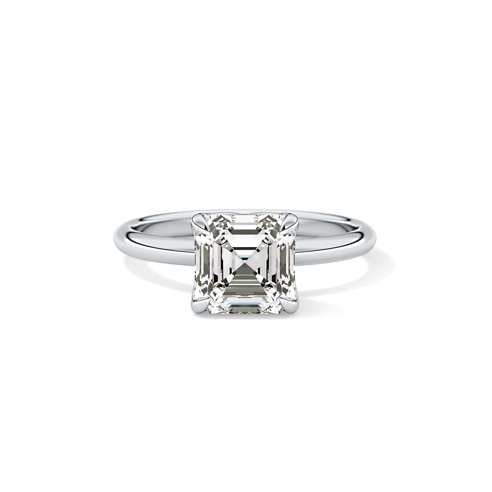 Asscher Solitaire Lab Grown Diamond Engagement Ring