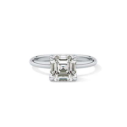 Asscher Solitaire Lab Grown Diamond Engagement Ring