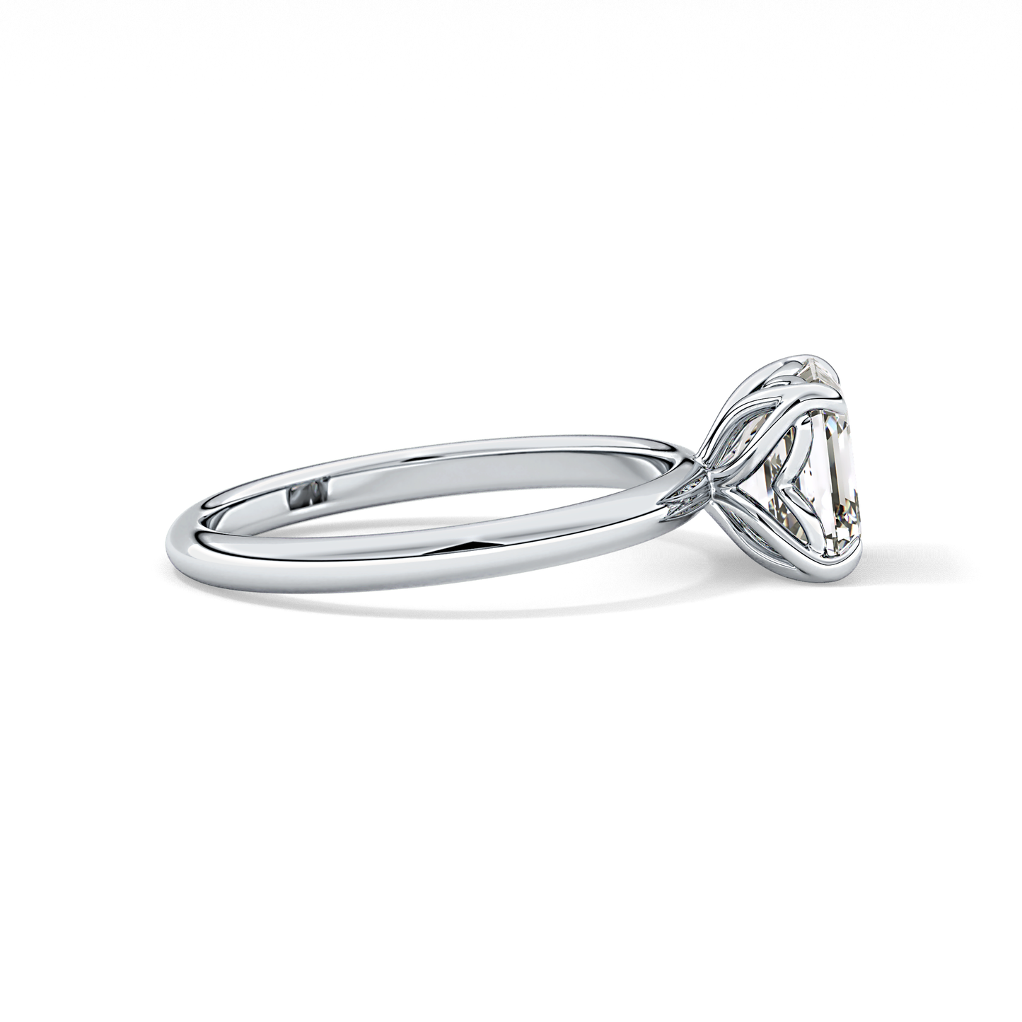 Asscher Solitaire Lab Grown Diamond Engagement Ring