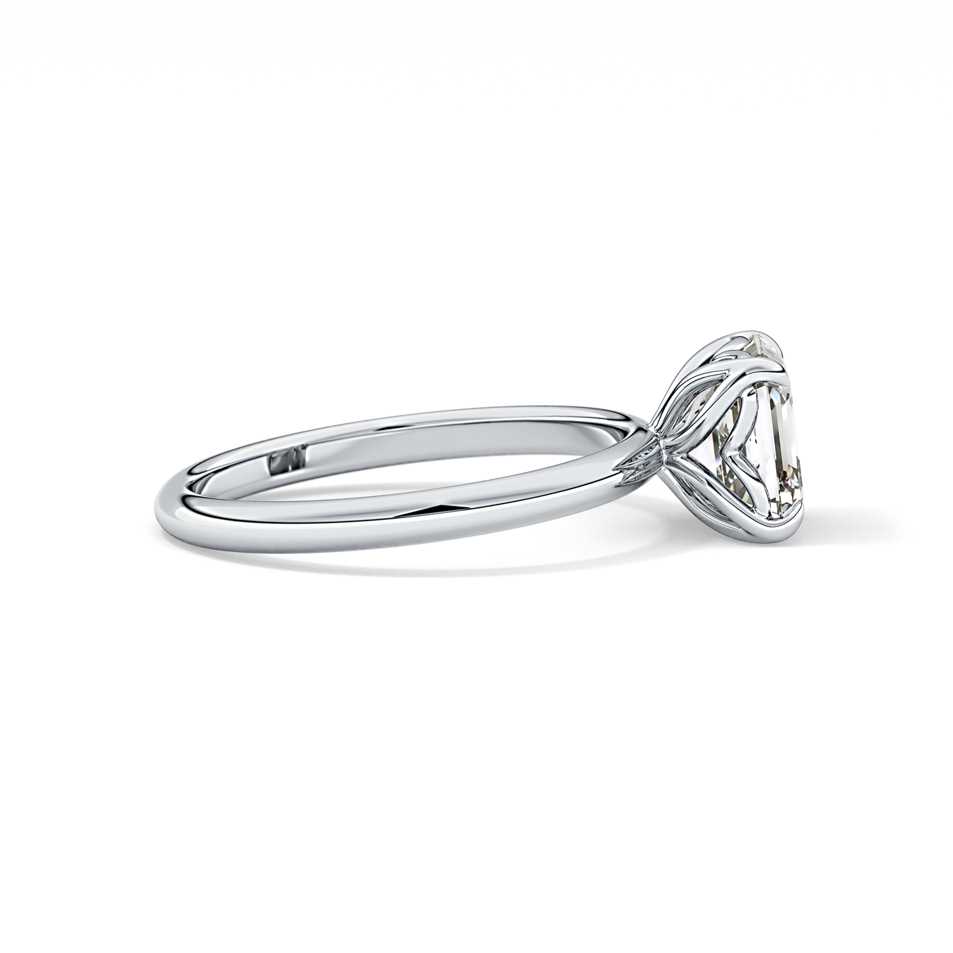 Asscher Solitaire Lab Grown Diamond Engagement Ring