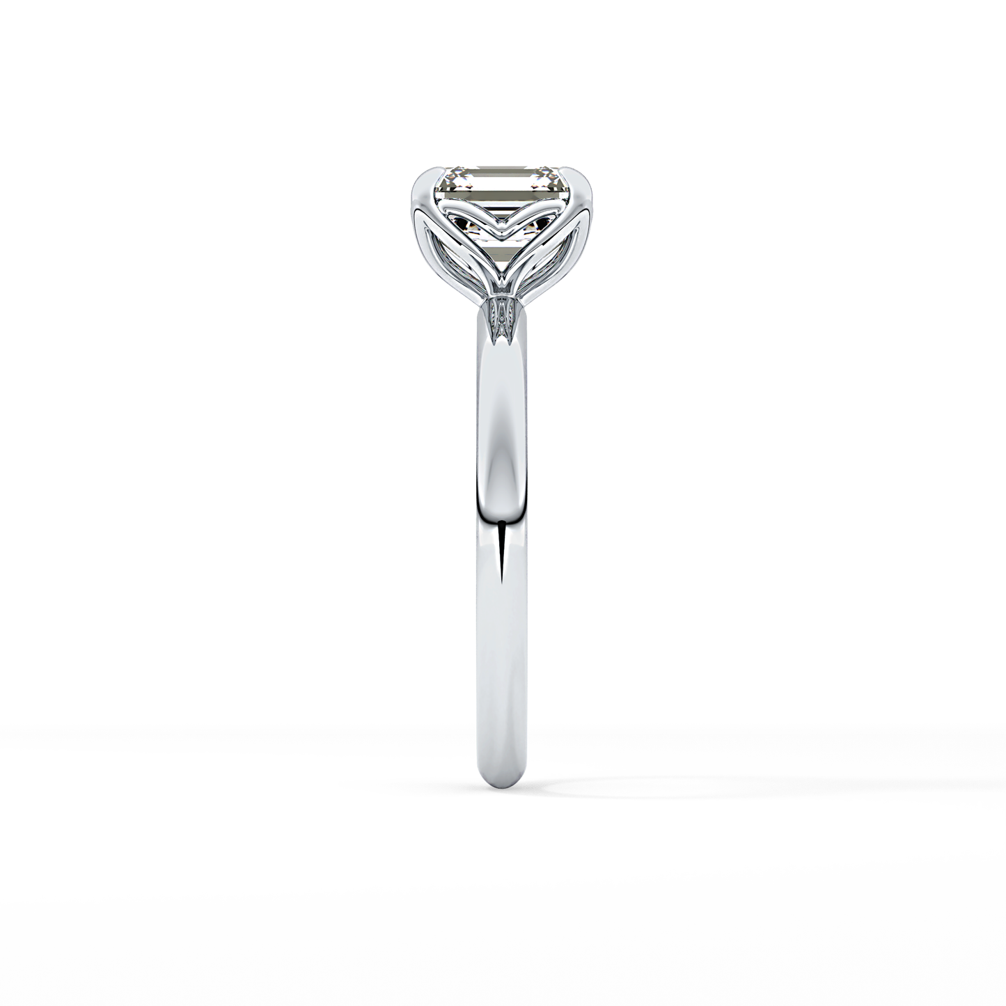 Asscher Solitaire Lab Grown Diamond Engagement Ring