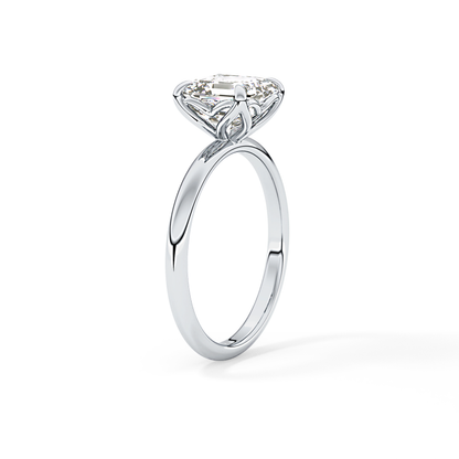 Asscher Solitaire Lab Grown Diamond Engagement Ring
