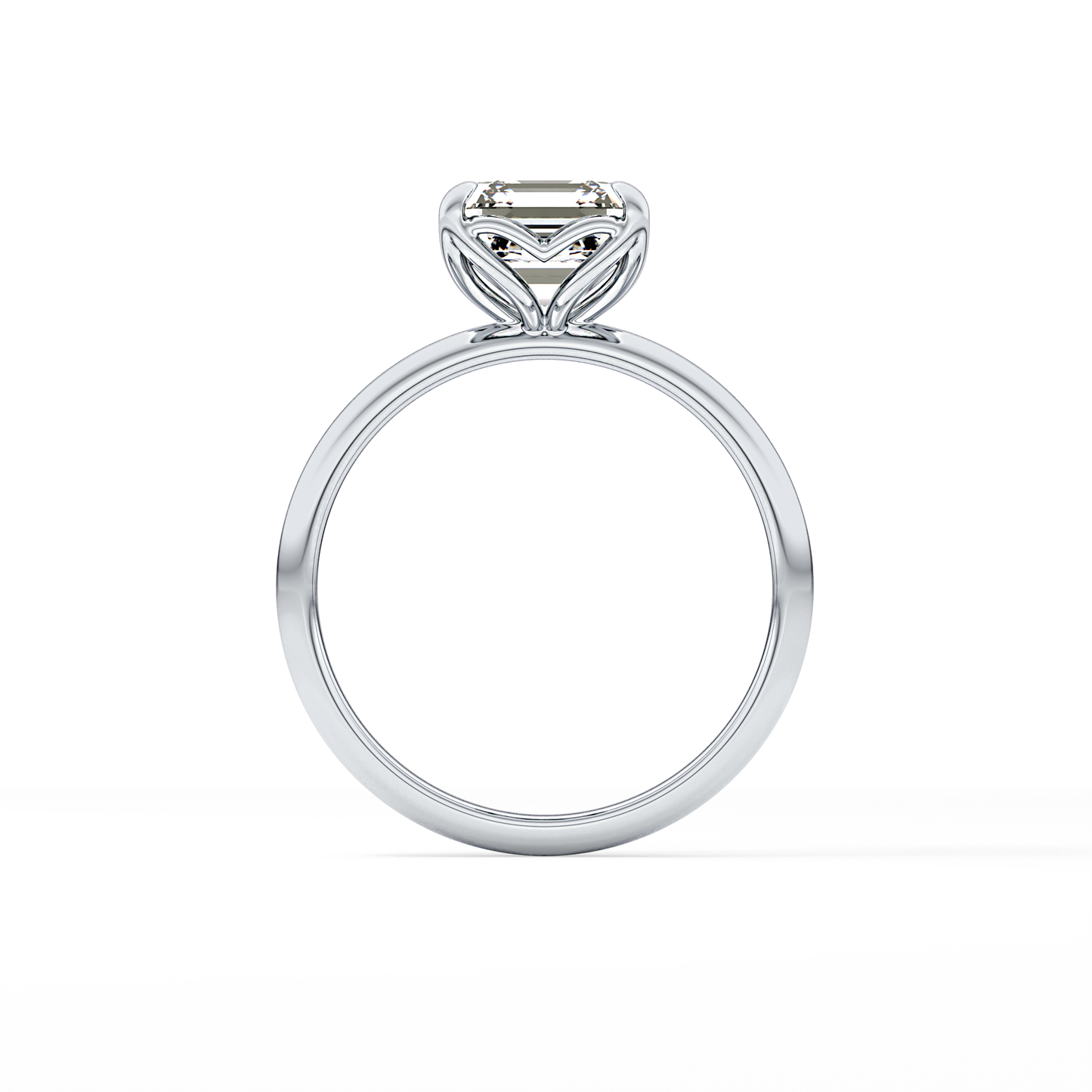 Asscher Solitaire Lab Grown Diamond Engagement Ring