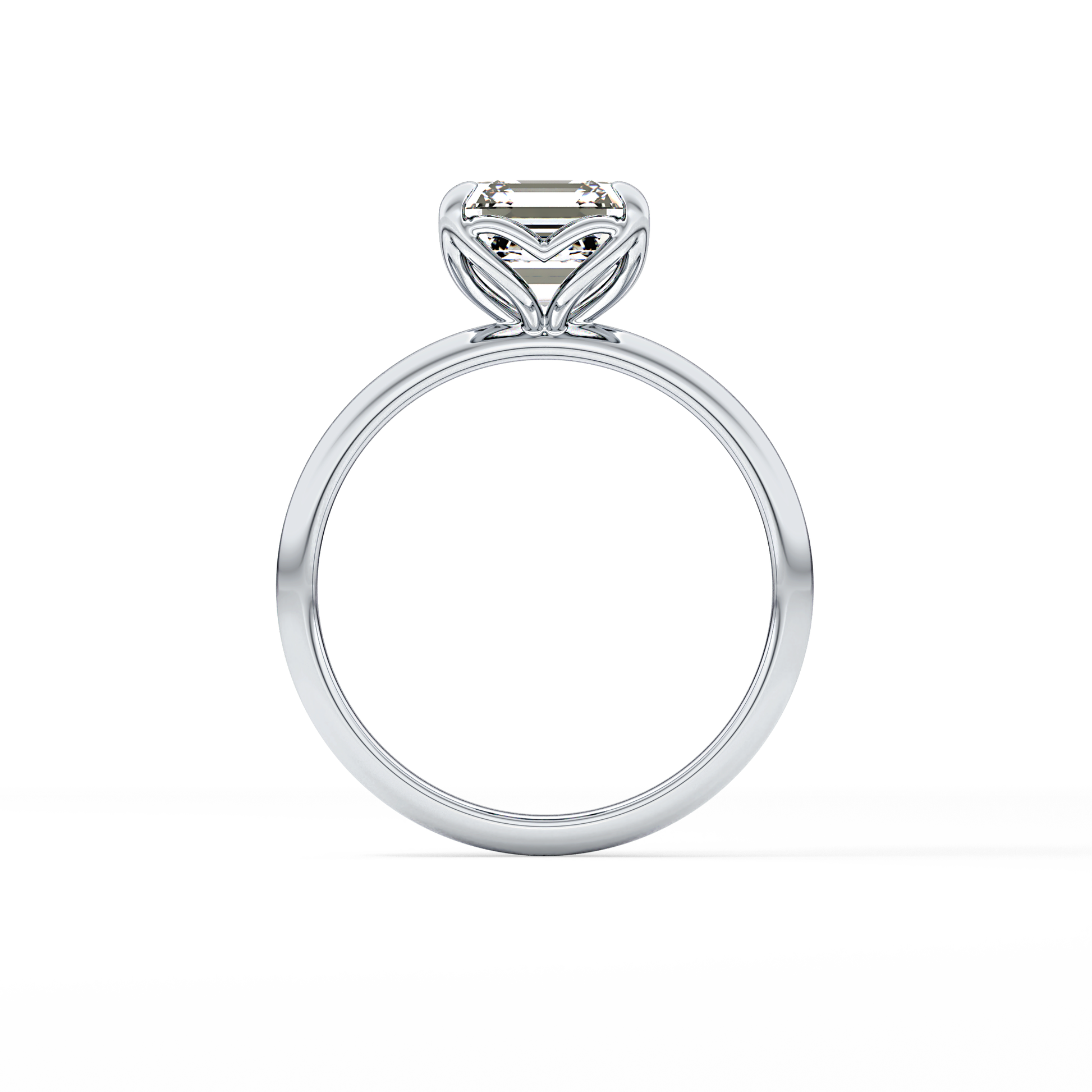 Asscher Solitaire Lab Grown Diamond Engagement Ring