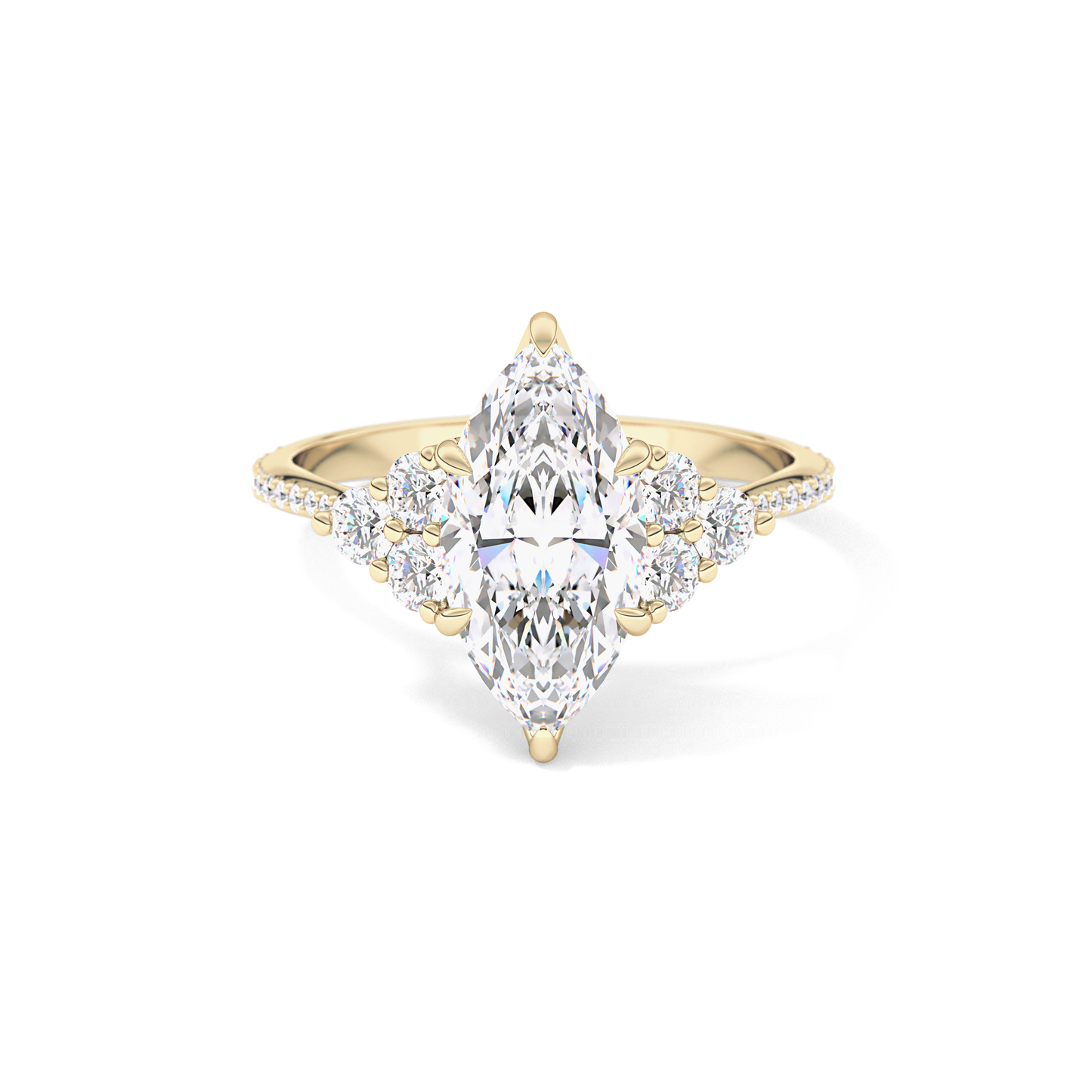 Marquise Cluster Lab Grown Diamond Engagement Ring