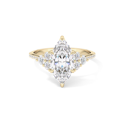 Marquise Cluster Lab Grown Diamond Engagement Ring