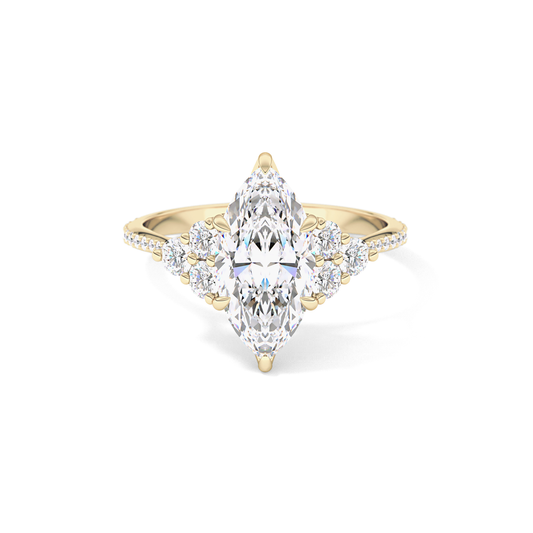 Marquise Cluster Lab Grown Diamond Engagement Ring