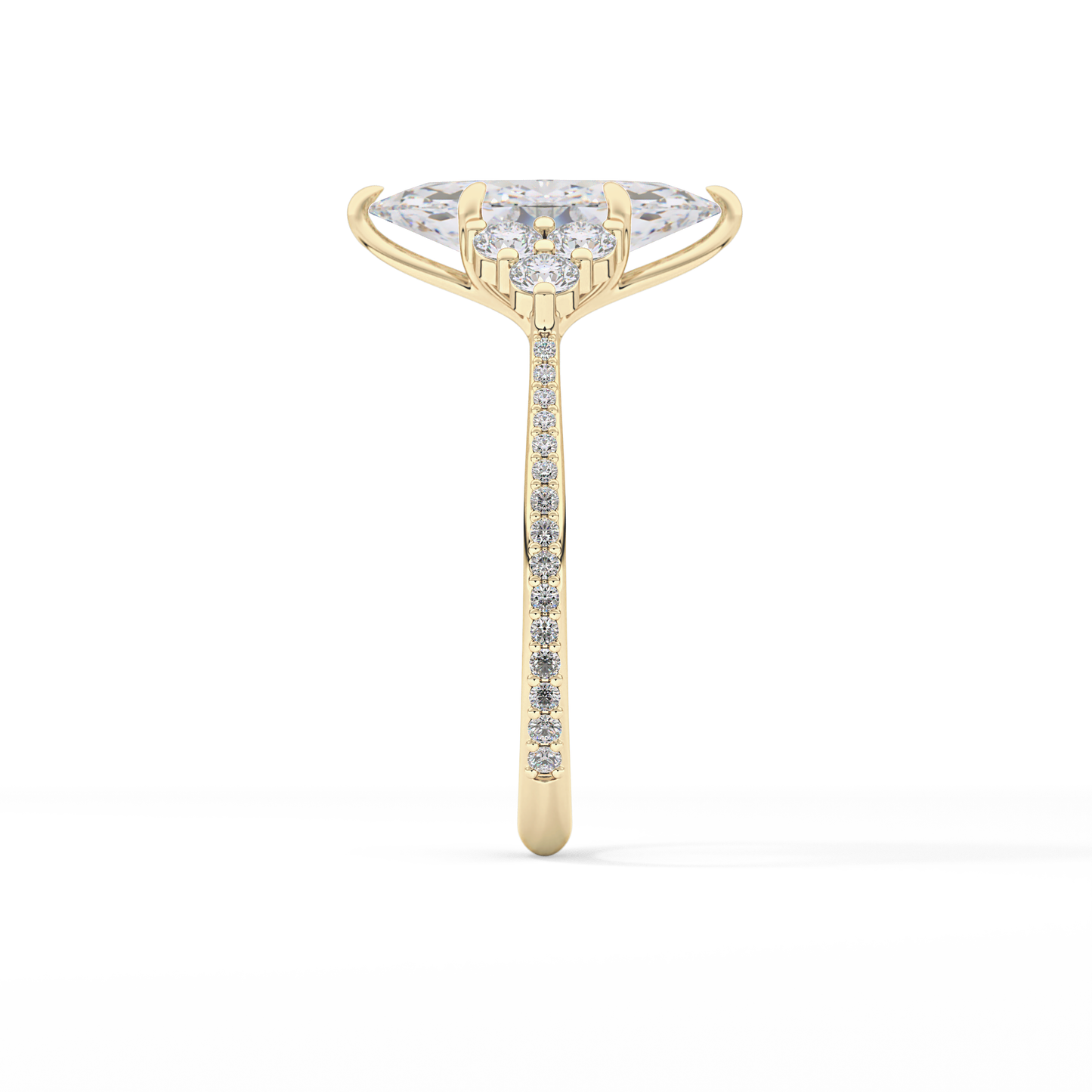 Marquise Cluster Lab Grown Diamond Engagement Ring