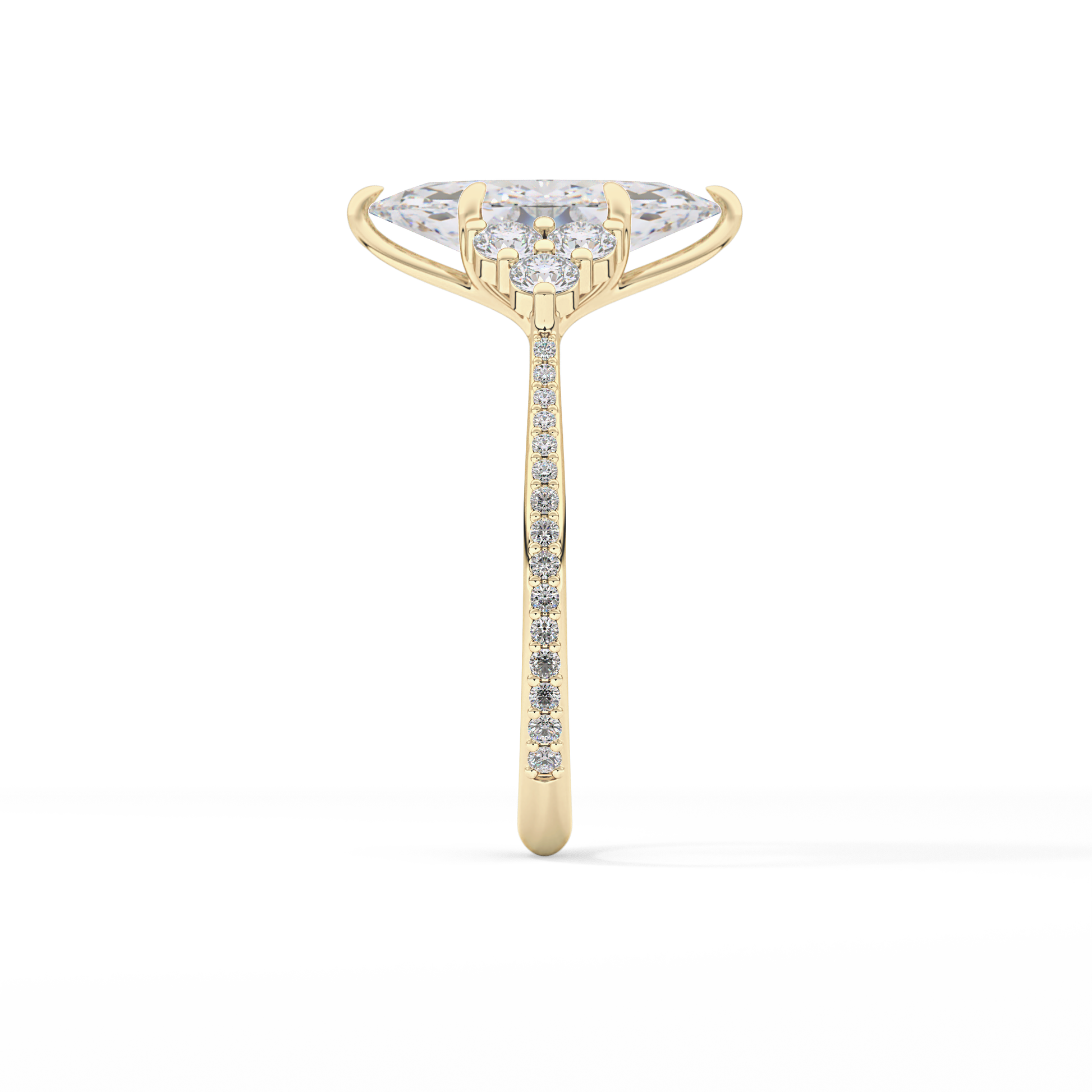 Marquise Cluster Lab Grown Diamond Engagement Ring
