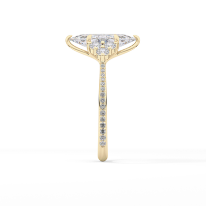 Marquise Cluster Lab Grown Diamond Engagement Ring