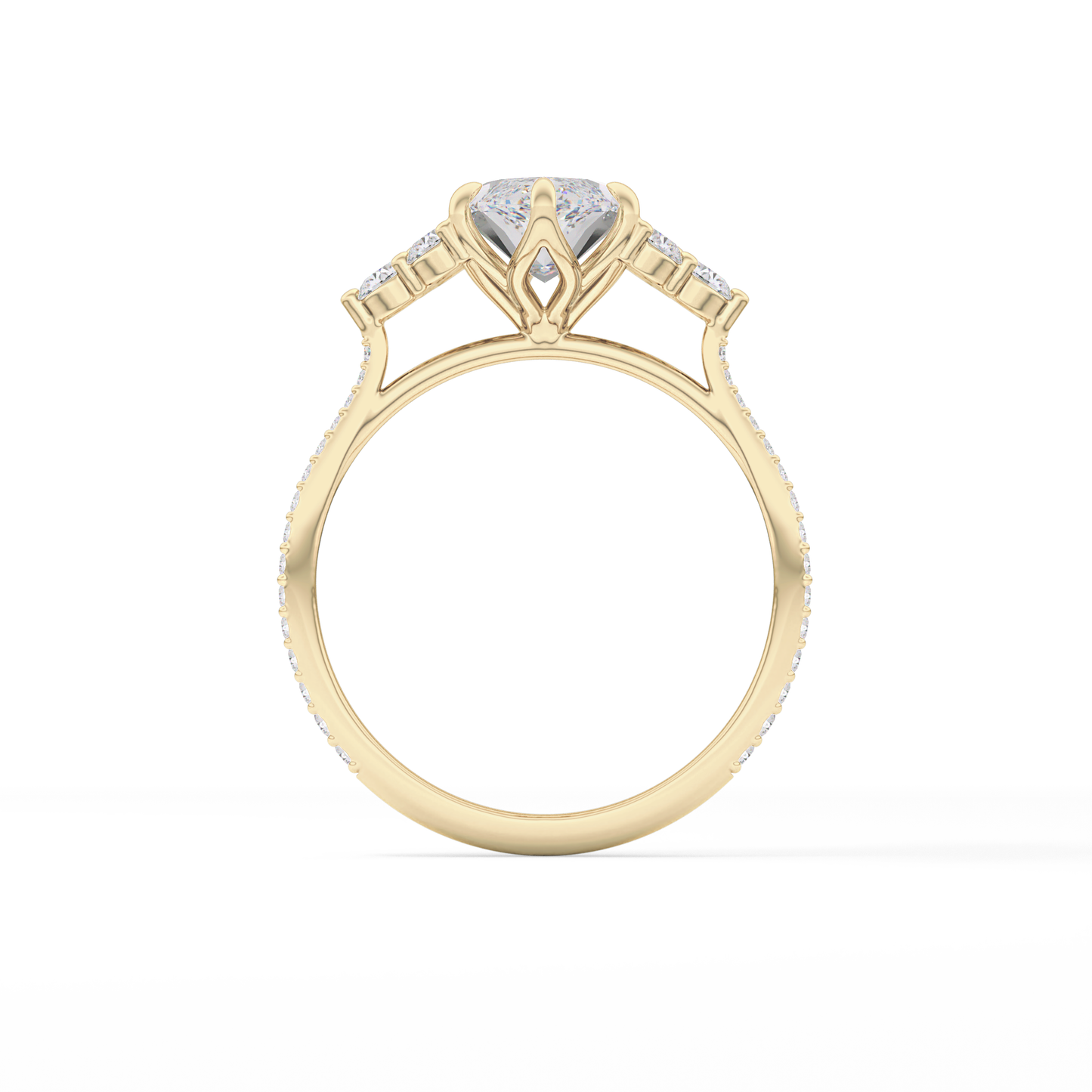 Marquise Cluster Lab Grown Diamond Engagement Ring