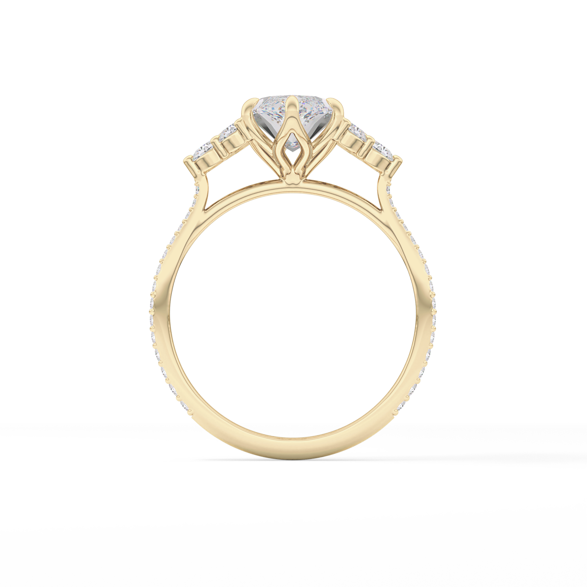 Marquise Cluster Lab Grown Diamond Engagement Ring