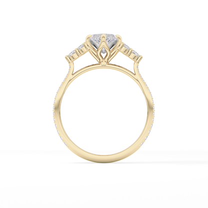 Marquise Cluster Lab Grown Diamond Engagement Ring