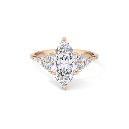 Marquise Cluster Lab Grown Diamond Engagement Ring