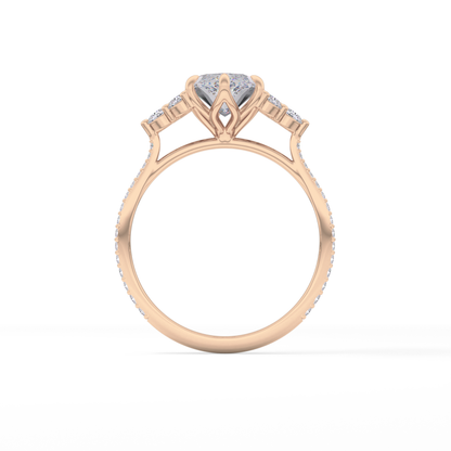 Marquise Cluster Lab Grown Diamond Engagement Ring