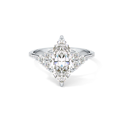 Marquise Cluster Lab Grown Diamond Engagement Ring