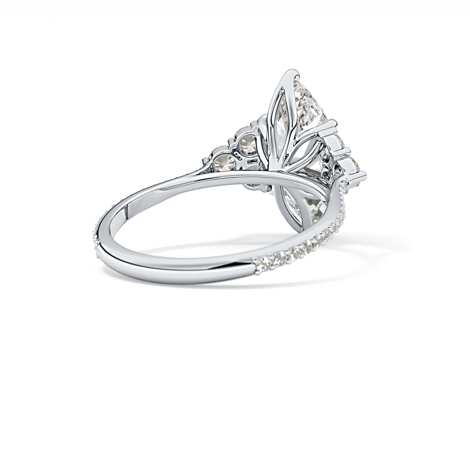 Marquise Cluster Lab Grown Diamond Engagement Ring