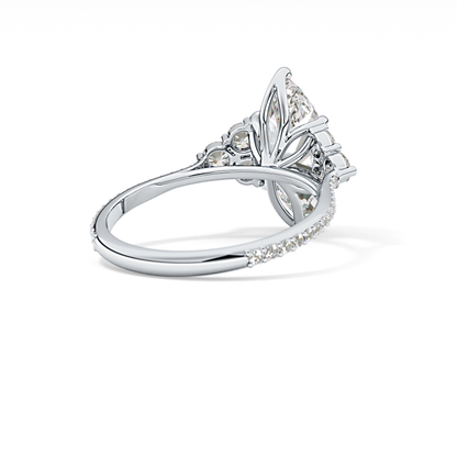 Marquise Cluster Lab Grown Diamond Engagement Ring