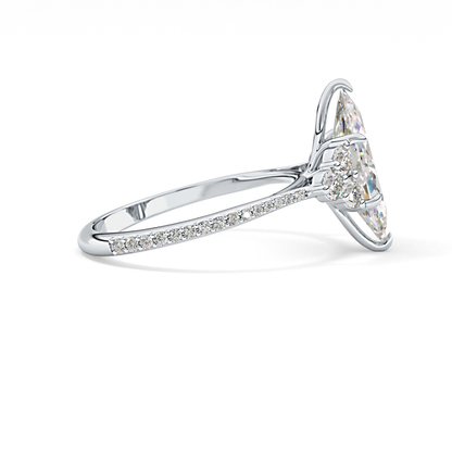 Marquise Cluster Lab Grown Diamond Engagement Ring