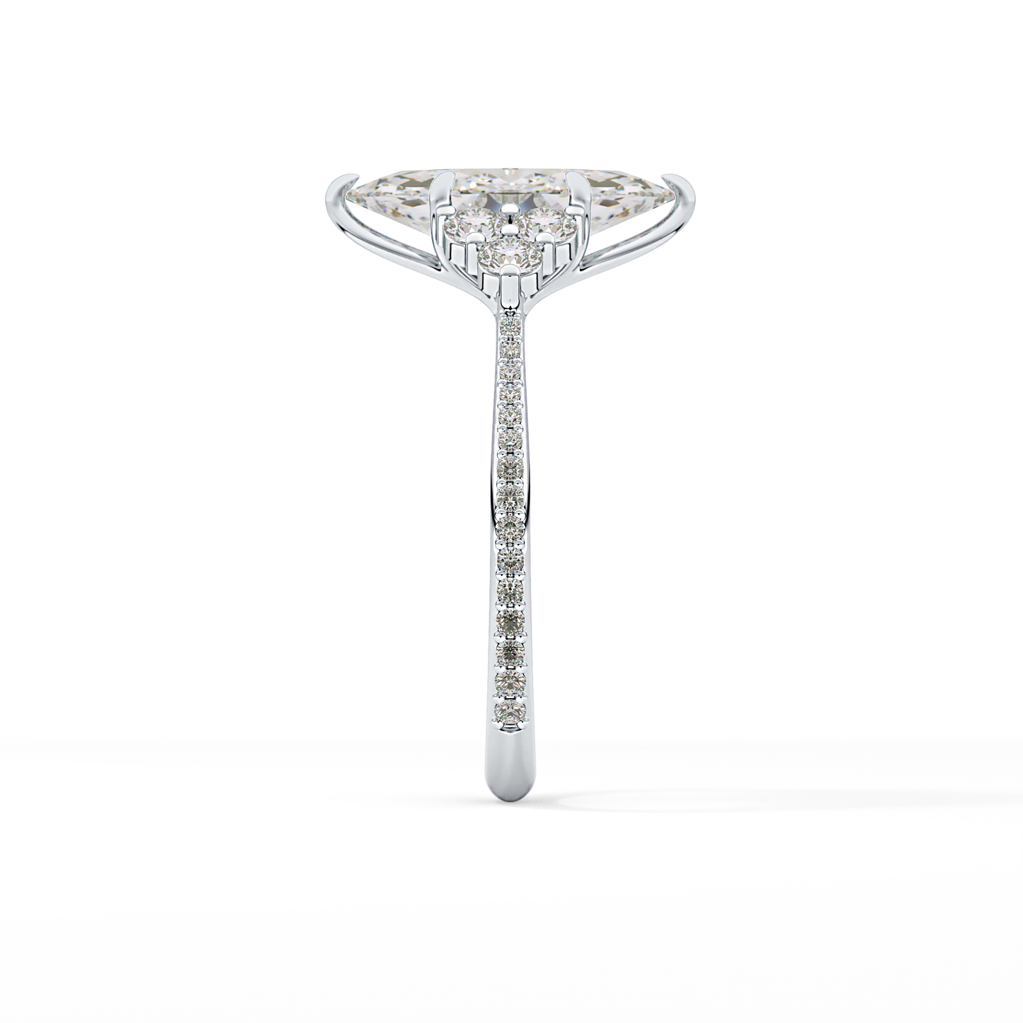 Marquise Cluster Lab Grown Diamond Engagement Ring