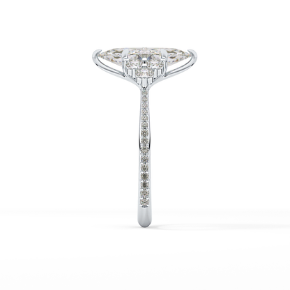 Marquise Cluster Lab Grown Diamond Engagement Ring