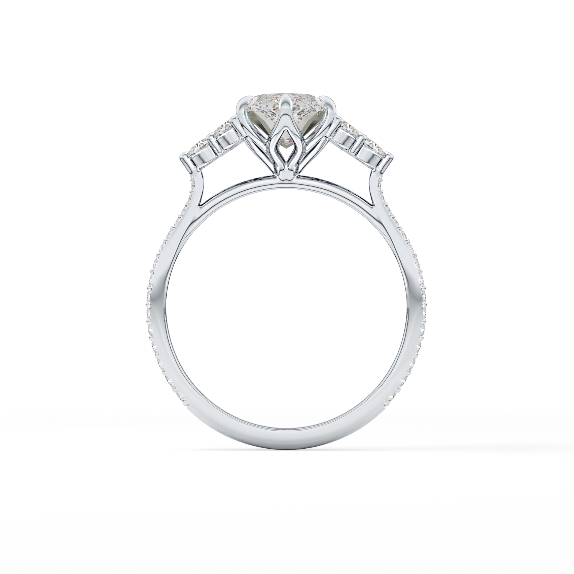 Marquise Cluster Lab Grown Diamond Engagement Ring