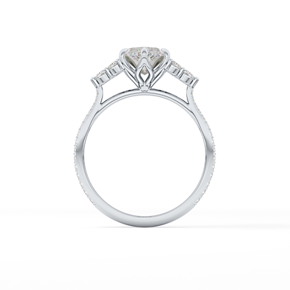 Marquise Cluster Lab Grown Diamond Engagement Ring