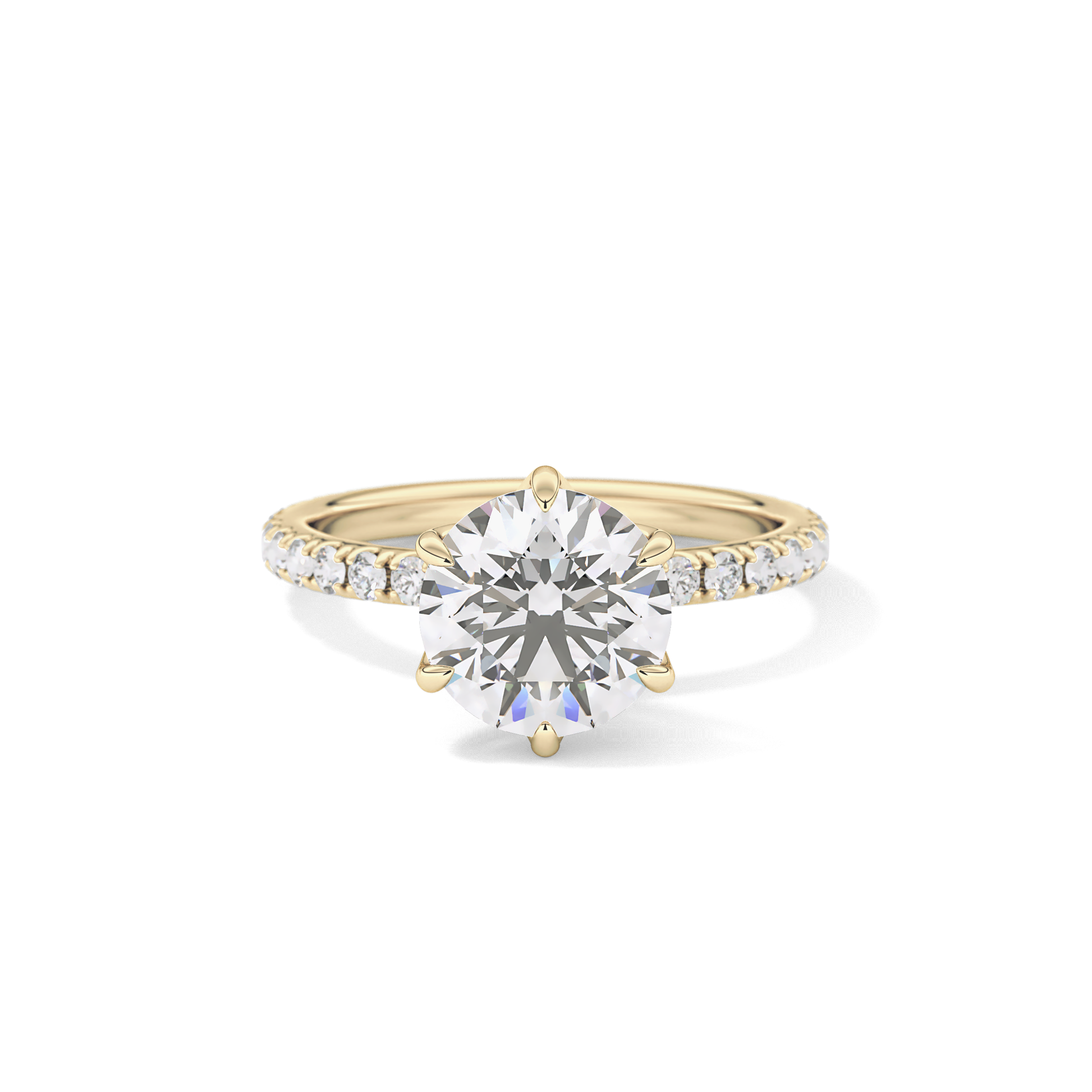 Round Pave Lab Grown Diamond Engagement Ring