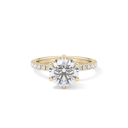 Round Pave Lab Grown Diamond Engagement Ring