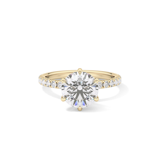 Round Pave Lab Grown Diamond Engagement Ring