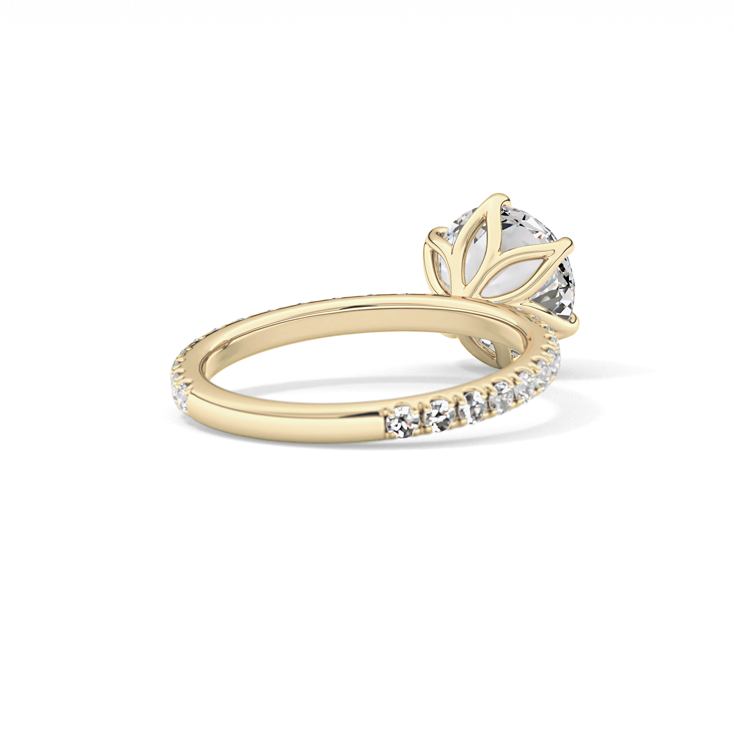 Round Pave Lab Grown Diamond Engagement Ring