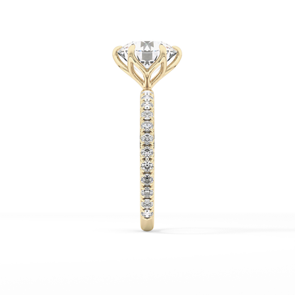 Round Pave Lab Grown Diamond Engagement Ring