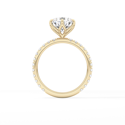 Round Pave Lab Grown Diamond Engagement Ring