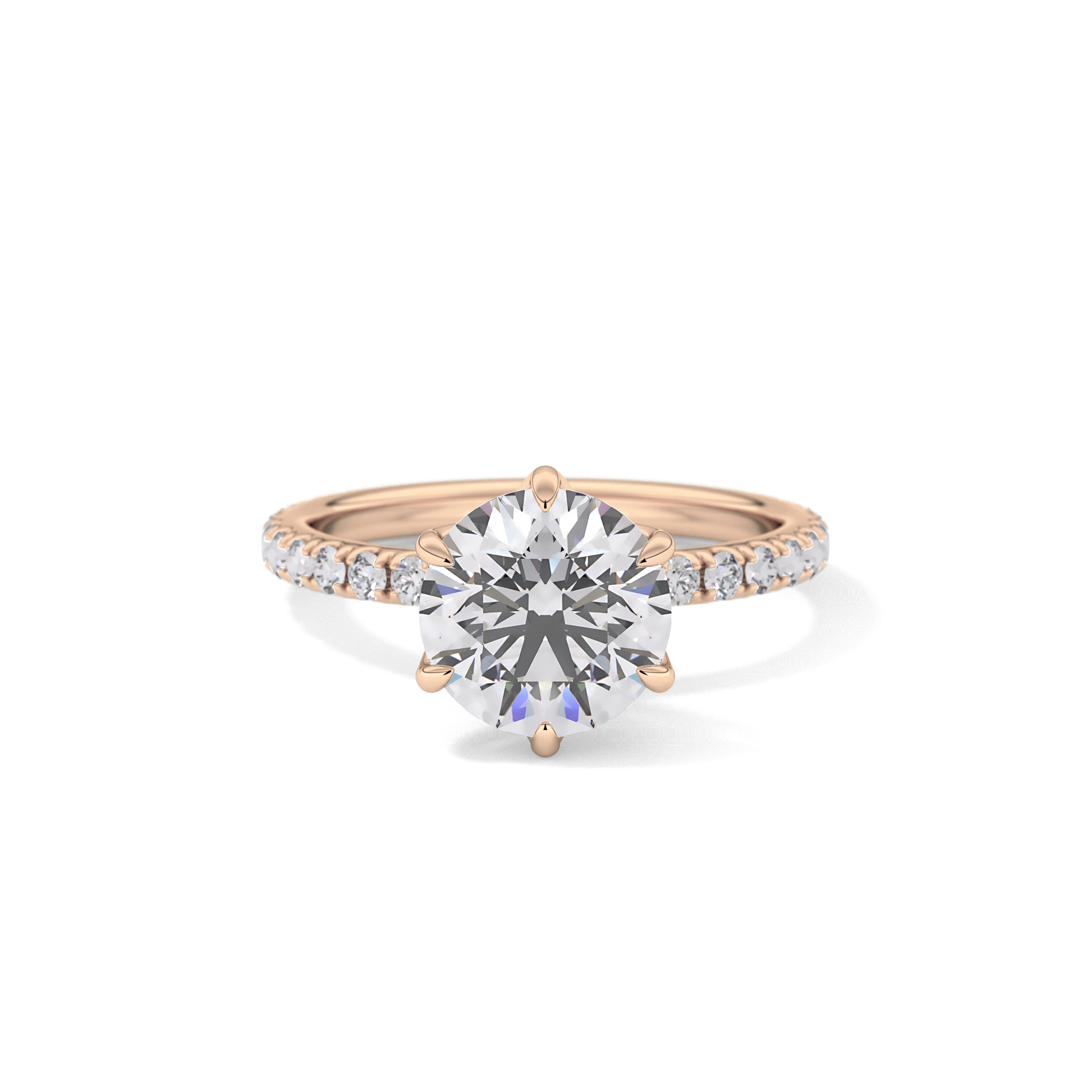 Round Pave Lab Grown Diamond Engagement Ring