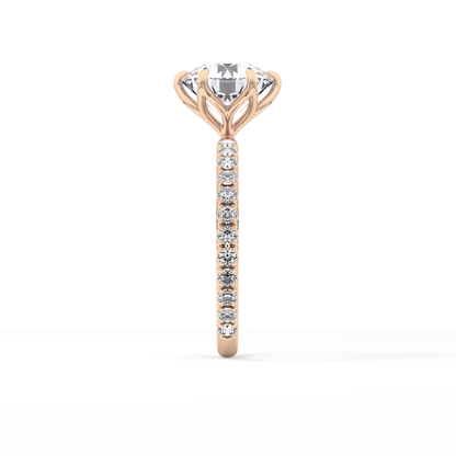 Round Pave Lab Grown Diamond Engagement Ring