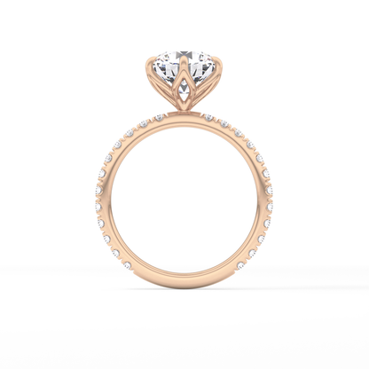 Round Pave Lab Grown Diamond Engagement Ring