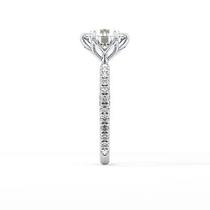 Round Pave Lab Grown Diamond Engagement Ring