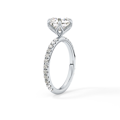 Round Pave Lab Grown Diamond Engagement Ring